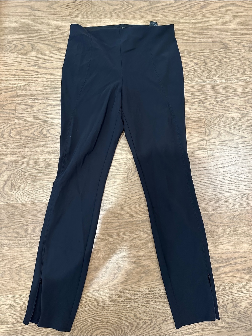 Theory Black Stretch Waistband Trousers